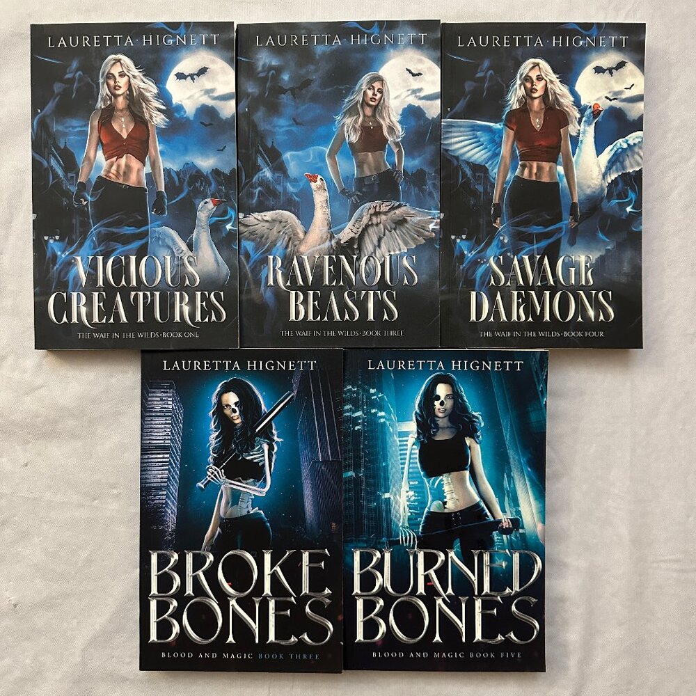 5 Lauretta Hignett Books / 3 The Waif In The Wild and 2 Blood and Magic
